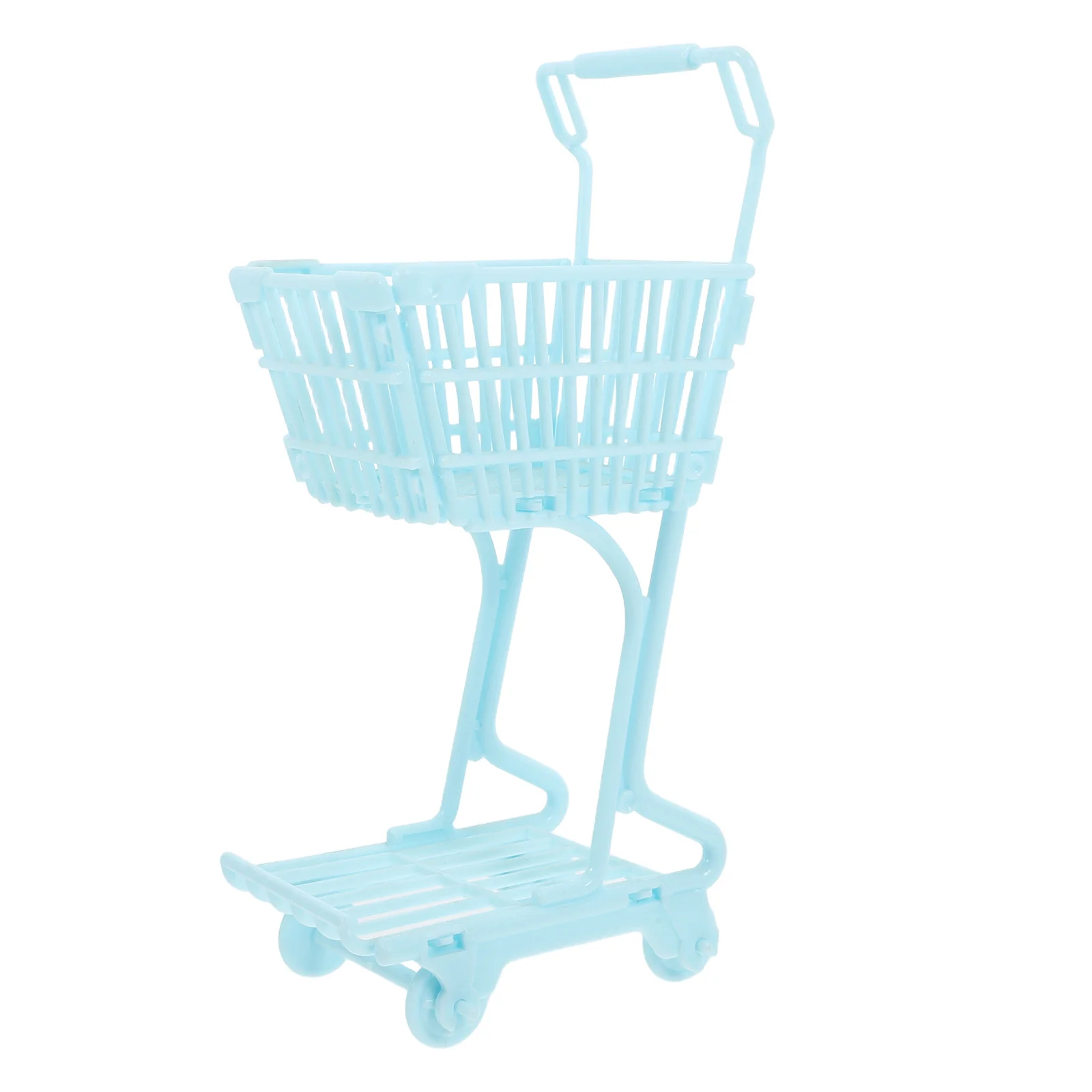 호호페티 미니 쇼핑카트 컴팩트 식료품 놀이 카트 스카이 플라스틱 바구니 어린이용 홈 슈퍼마켓 역할놀이