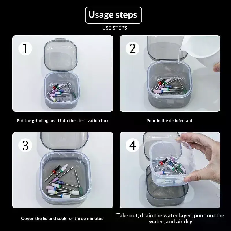 Multifunctional Disinfection Box Double Layer Design Soaking Feature For Nail Art Tools Jewelry Small Items