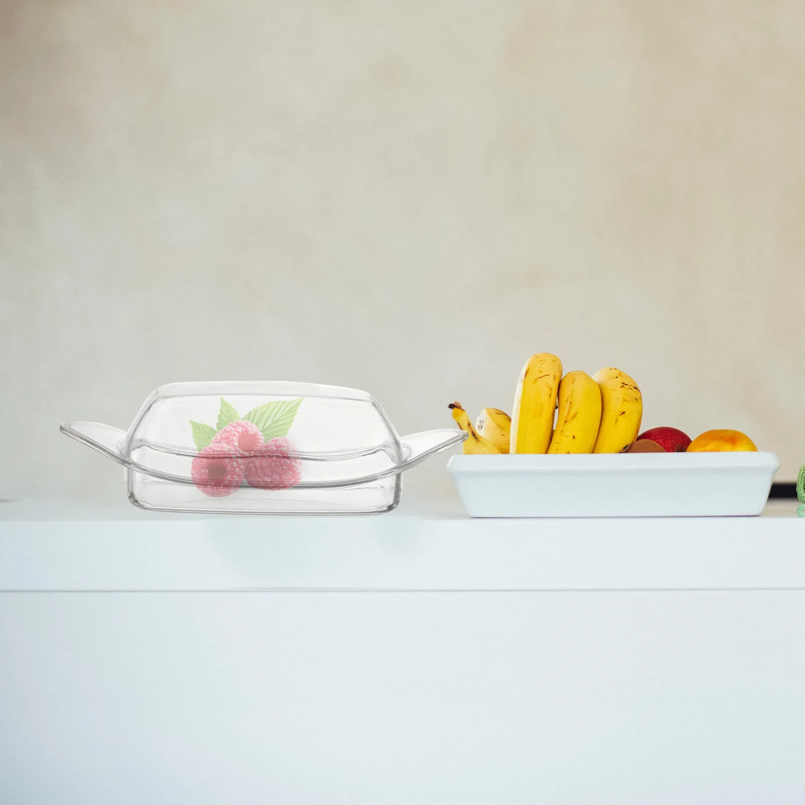 Butter Dish Premium Plastic Airtight Storage Container For Butter Fruit Dessert Household Tableware Kitchen Bar