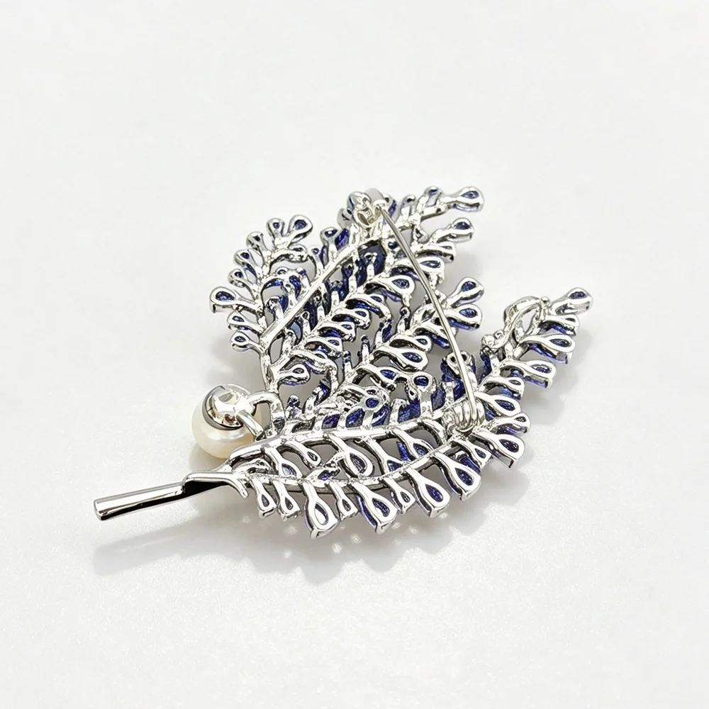 Light Luxury Purple Zircon Tree Branch Pearl Brooch Retro Plant-based Jewelry Coat Suit Decoration Accessories Pin for Women view 6