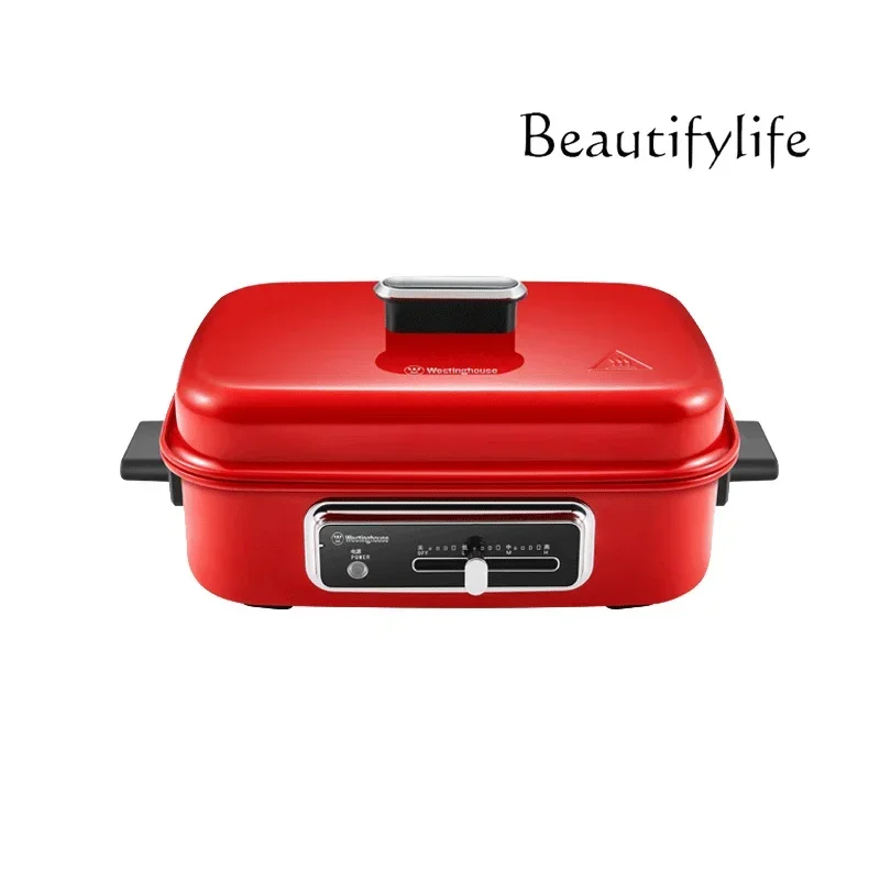 

Multifunctional cooking electric barbecue meat boiler pot integrated household cooking fried electric hot pot