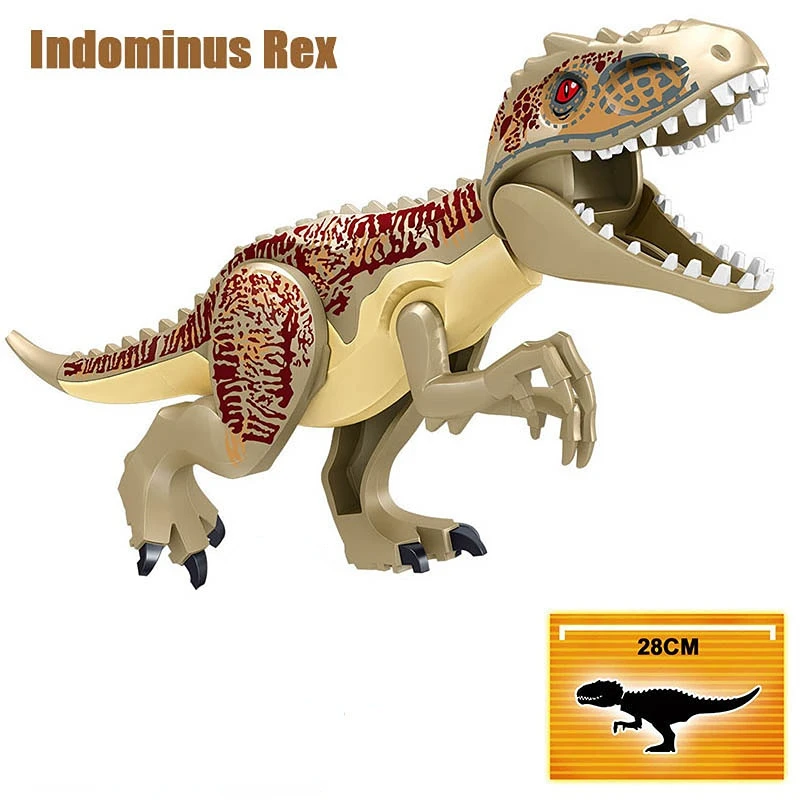 Big Size Jurassic Dinosaur World Tyrannosaurus Rex IndoRaptor Triceratops Figure Building Block Toy gift