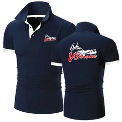 Men's Polo Shirts TShirt Motorcycle V-Strom DL 650 Motorsport Team Logo Suzukies Men Short Sleeve Tees Style Jersey Golftennis