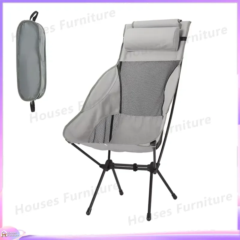 Custom Logo Foldable Camping Chair Heavy Duty Ultra Light Aluminum High Back Portable Outdoor Fishing Picnic Beach Chair