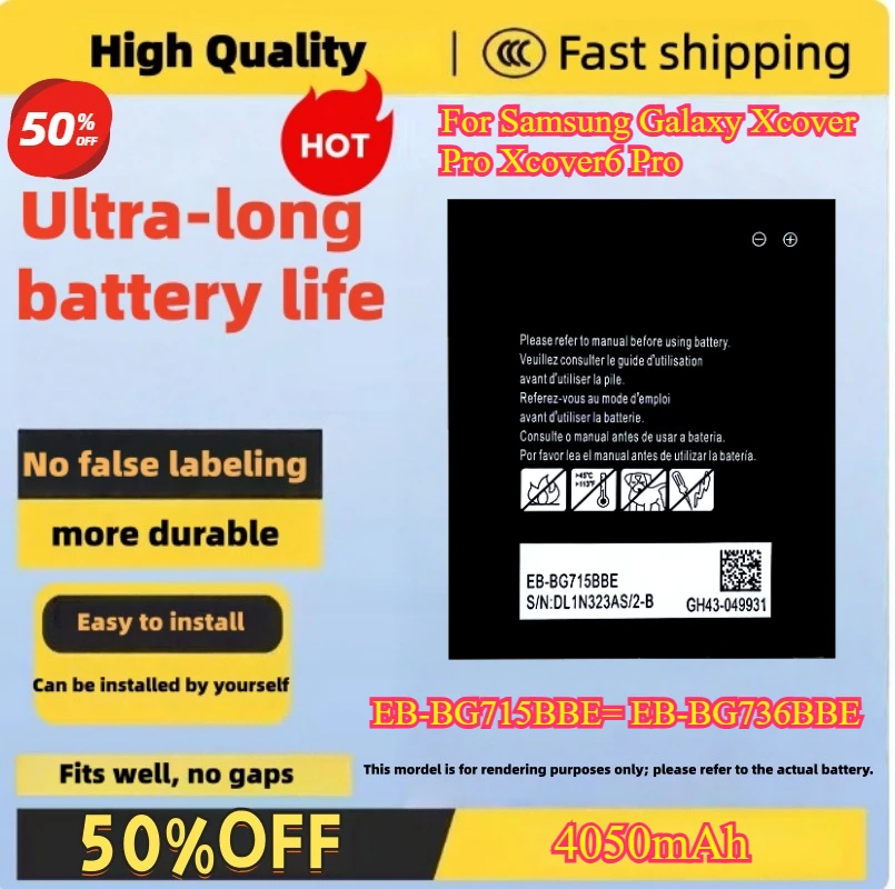 EB-BG715BBE EB-BG736BBE High Quality Replacement Battery 4050mAh For Samsung Galaxy Xcover Pro Xcover6 Pro