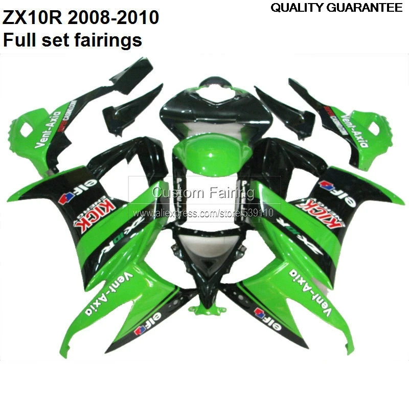 

New Custom ZX10R 2008 For Kawasaki Ninja ZX10R 08 - 10 2008 2009 2010 ZX-10R fairing kit fairings [XX004]