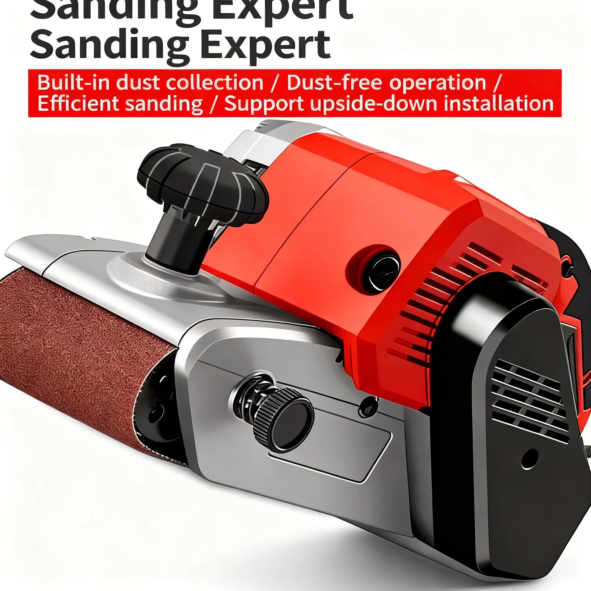 Reversible Mini Handheld Belt Sander | Portable Flat Bench Polisher for Wood Furniture Sanding