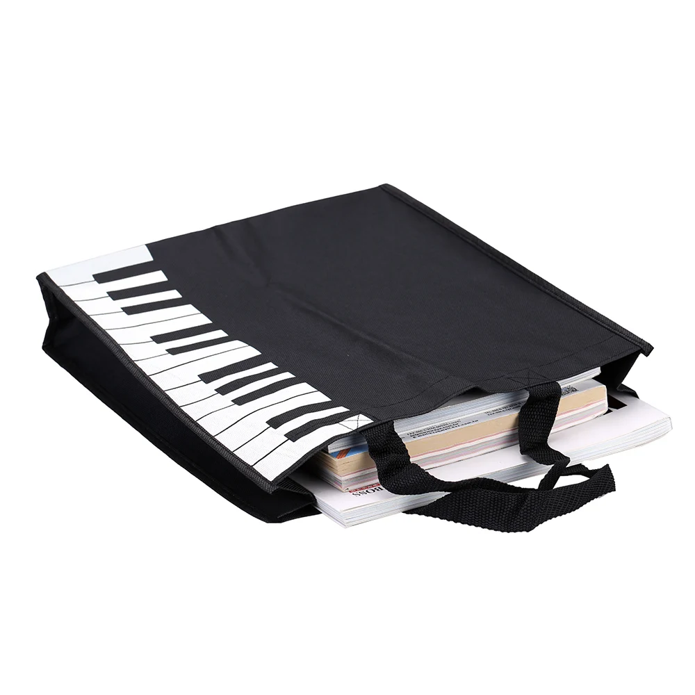 

Piano Keys Music Handbag Tote Shopping Bag, 600D Oxford Cloth, Black + White, 33.2 * 30cm / 13.1 * 11.8in, 134g / 4.7oz, 15 * 9