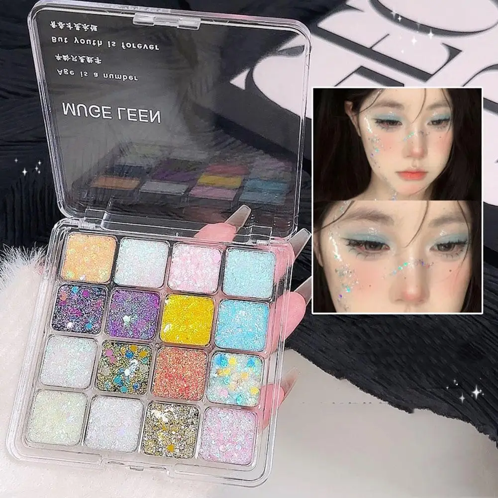 Paleta de sombra de ojos con purpurina de 12 colores, paleta de sombra de ojos nacarada, pigmentos encantadores coreanos, paleta de maquillaje para ojos, sombra de ojos brillante Gl X8O7