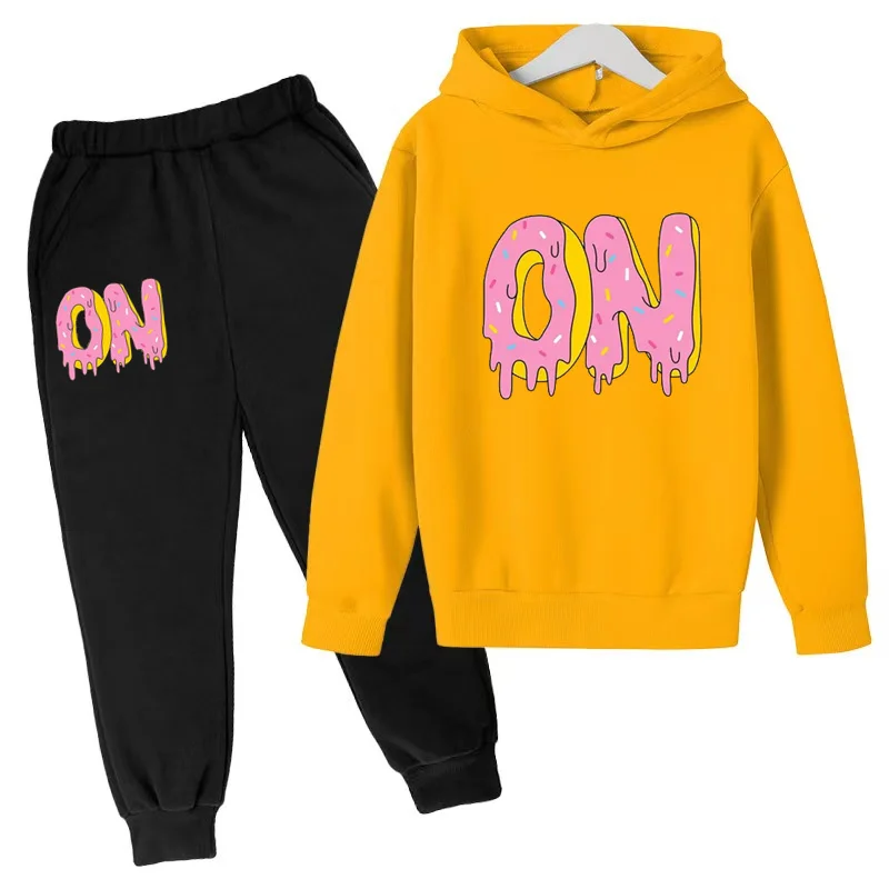 

Kids Hoodie Coat Products A4 ON Print Sweatshirt Top+Pants 2P Boys Girls Toddler 3-12Y Jumper Sports Charming Fashion Casual Set