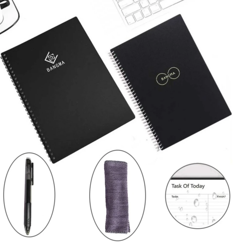 For School Erasable Note Book For Office Notepad Reusable Notebook With Pen&Cloth Smart Notebook