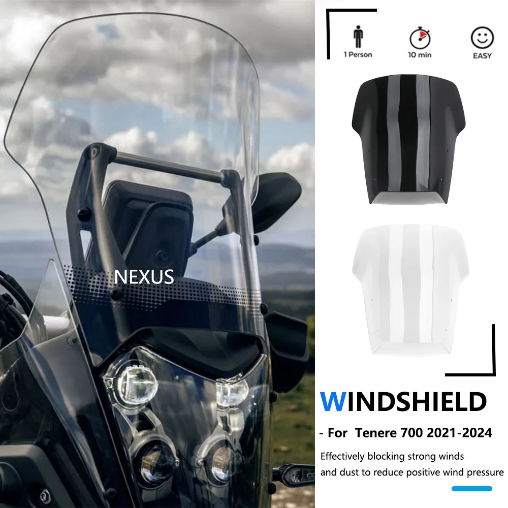 

For Yamaha Tenere700 Tenere 700 2021 2022 2023 2024Motorcycle Accessories Windscreen Windshield Wind Screen Shield Deflector