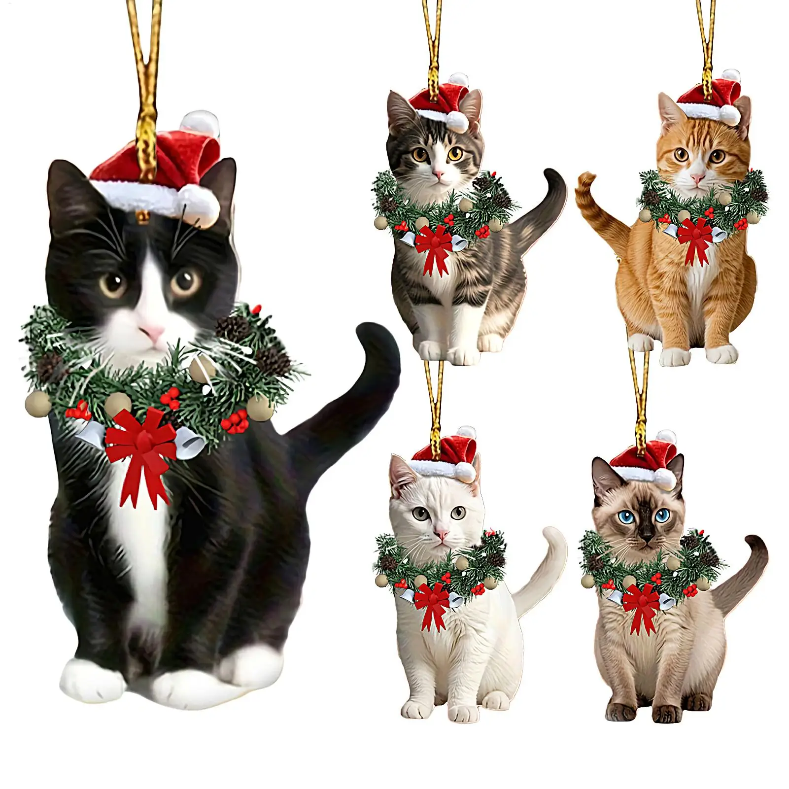 Décoration de chat mignonne en acrylique, ornements de chaton pour la maison, les fêtes, les célébrations saisonnières, la cheminée, la porte, la table