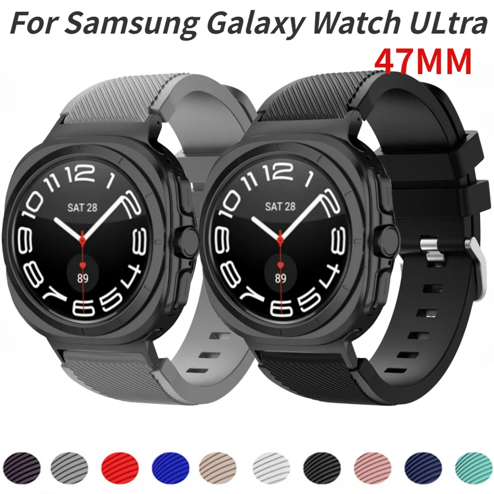 Pulseira de Silicone para Samsung Galaxy Watch, Pulseira Ultra Sport, Pulseira Respirável, Pulseira Ultra 7, 47mm