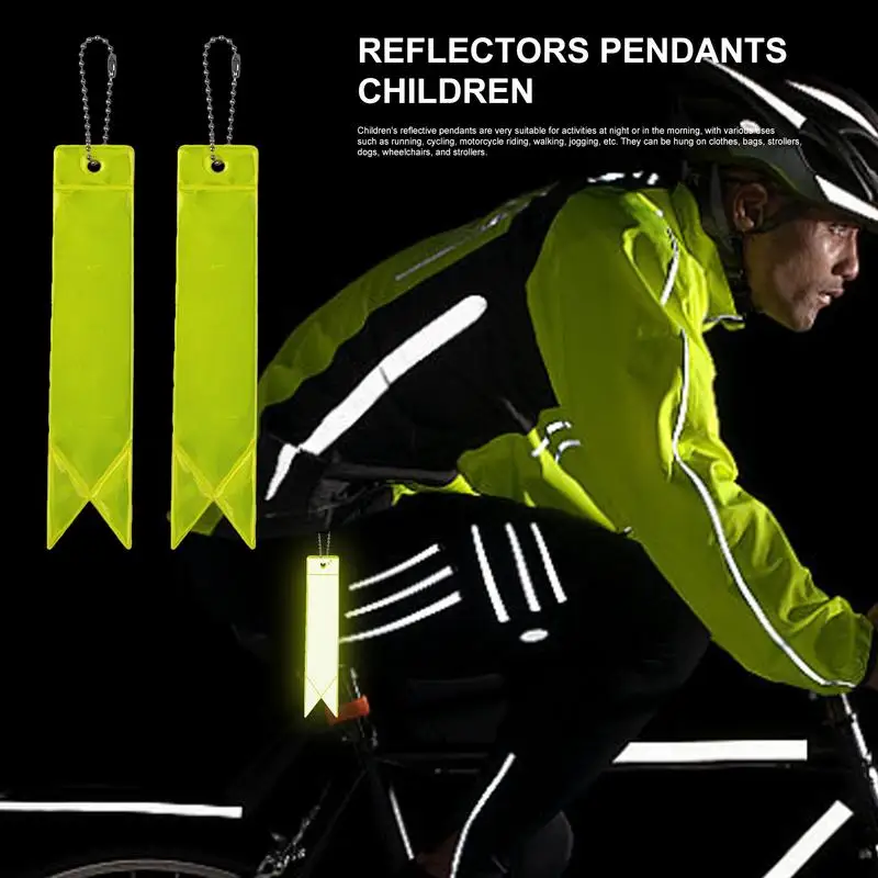 10Pcs Safety Reflector Pendant Clothing Safety Reflective Keychain Pendant Lightweight Portable Outdoor Tool For Running Cycling