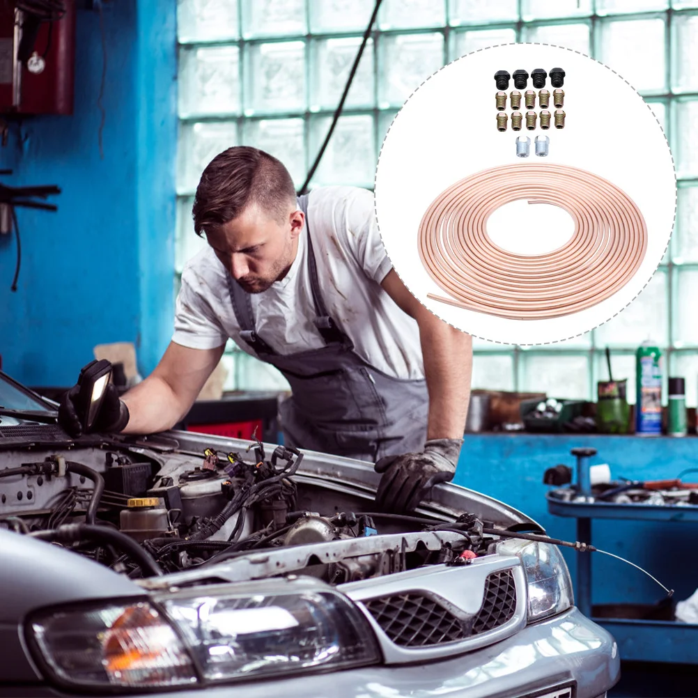 

1Set Brake Tube Replacement Coil Kit Flexible Durable Car Brake Line for Hydraulic System Usage Tubing Coil Fitting