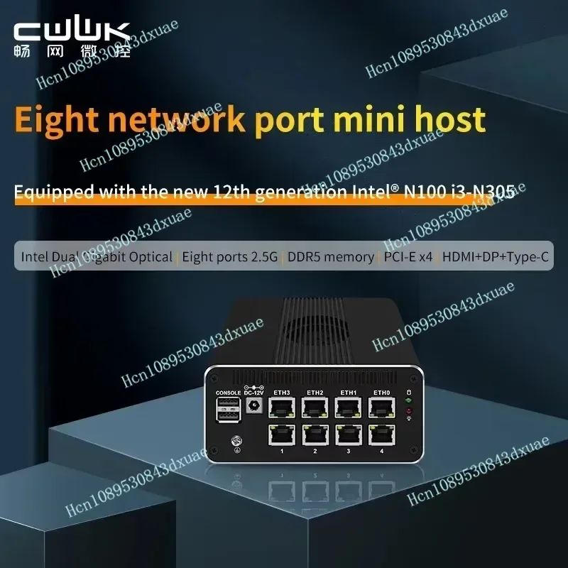 CWWK 12th Gen 2*10G SFP Mini Host i3-N305 N100 Dual Gigabit Optical Eight منافذ 4x i226-V 2.5G جدار الحماية DDR5 NVMe Proxmox Server