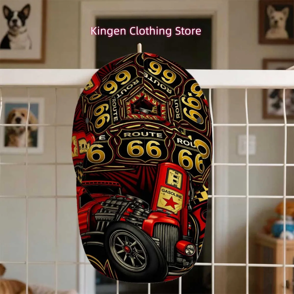 1pc Route 66 Hot Rod Garage Baseball Cap Gift for Dad Outdoor Sports Sports Cap Cab Driver Cap One Size Fits Most Fishing Vacati