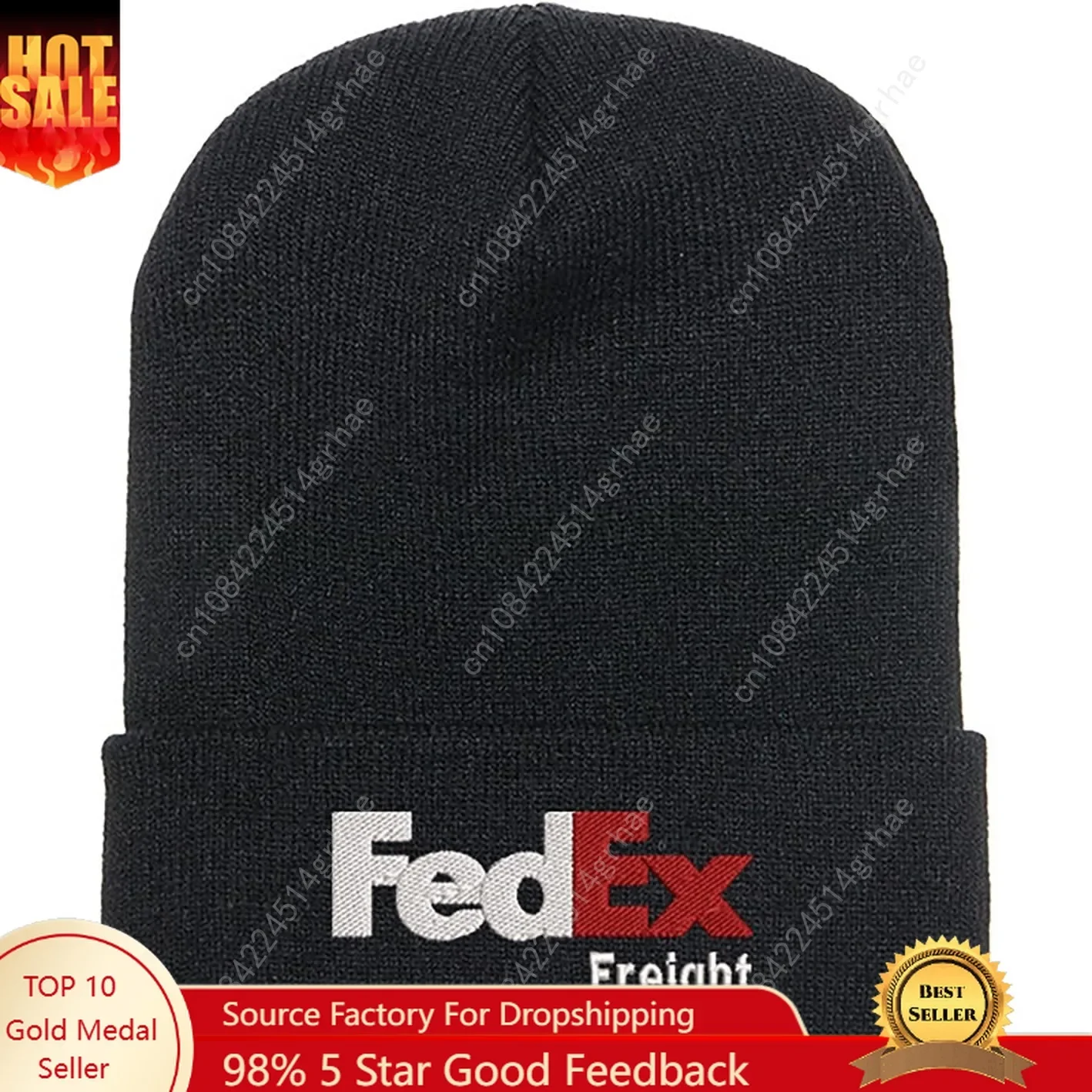 

FedEx Freight Embroidered Beanie Warm Knitted Winter Hat Red or Orange Logo with or Without Cuff Logistics Company Apparel