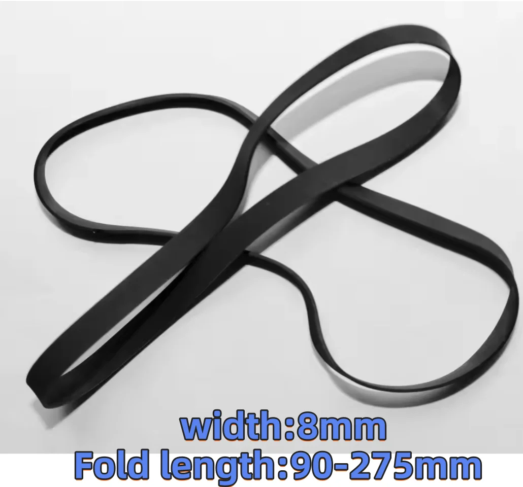 1pcs  Fold length:90-275mm mm Width:8mm Thickness:0.8mm Audio Card Special Flat Belt Audio Drive Transmission Belt
