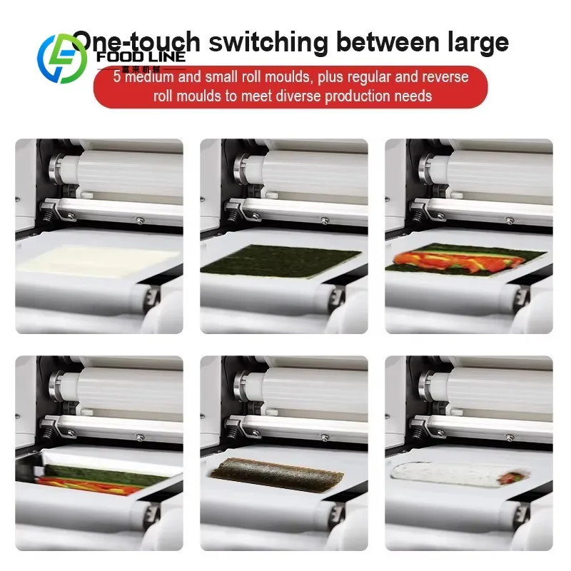 Customized Commercial Stainless Steel Electric Sushi Roll Making Machine 350W Voltage 110-240V Easy to Clean Easy Setup