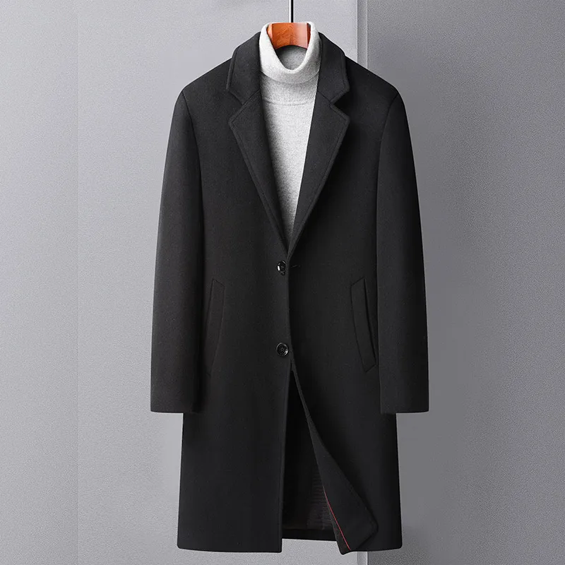 2024 new arrival long style winter jacket fashion High Quality Woolen Coat Men\'s Wool trench coat Men Dress Jacket Size M-4XL