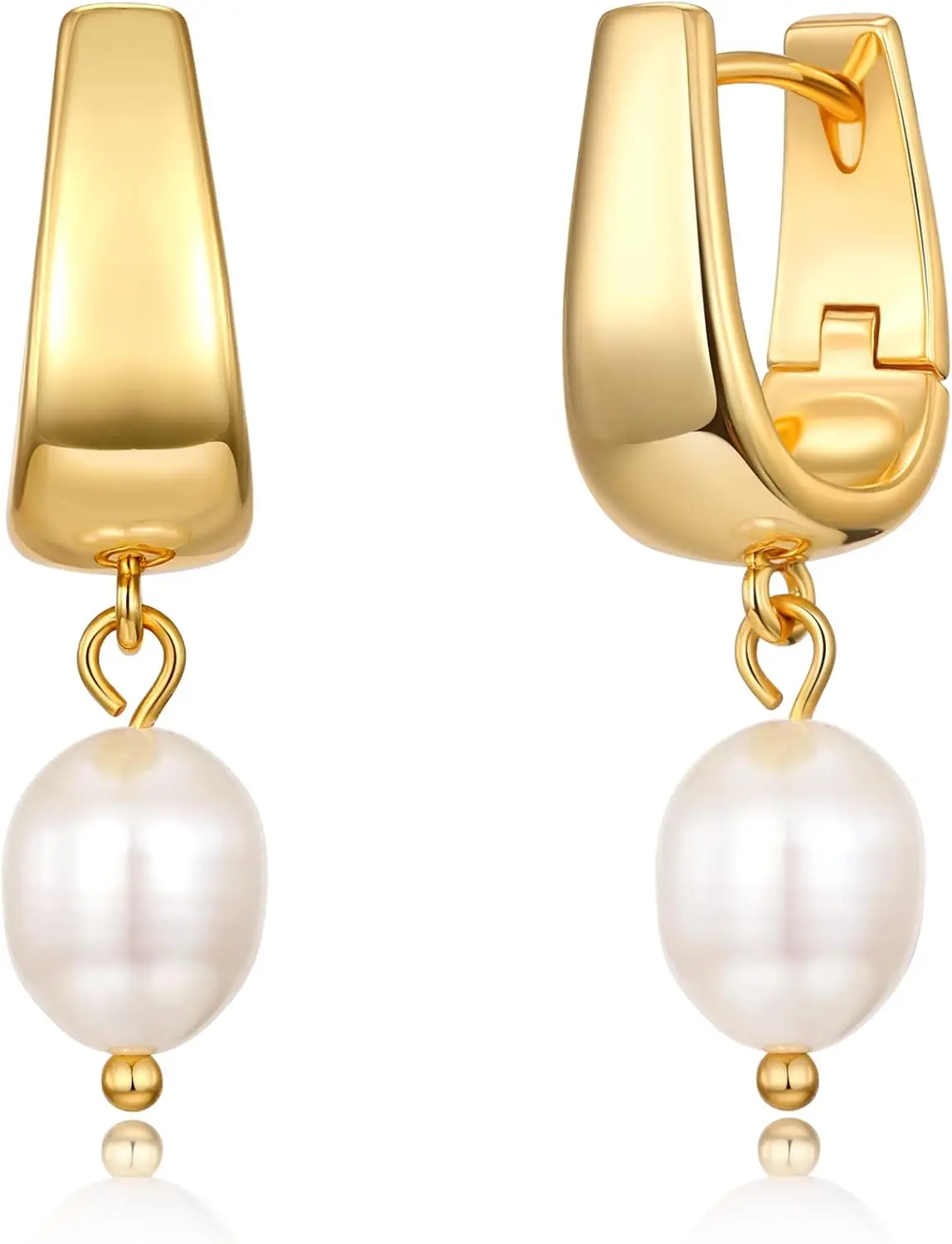 

Delicate Pearl Drop and Huggie Hoop Earrings for Bridesmaids and Weddings