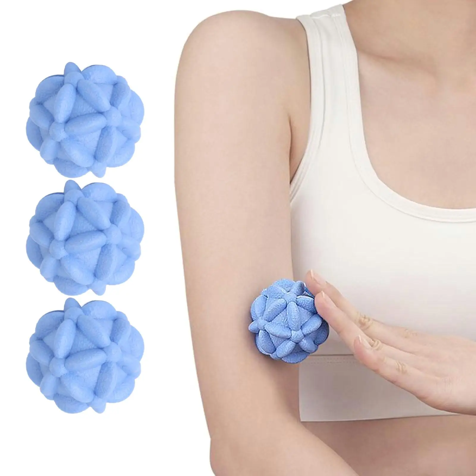 Blue Durable Massage Ball: Portable Fascia Roller for Leg, Back, Arm, Shoulder   Wear Resistant & Multifunctional