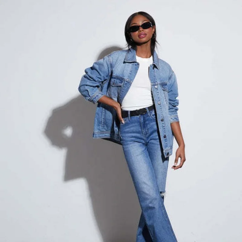 새로운 유럽 및 미국 여성 패션 워싱 캐주얼 루즈 긴팔 상의