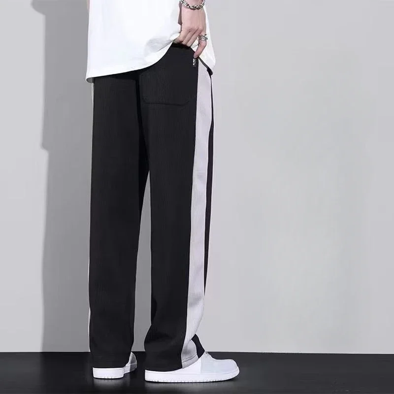 Men's Casual Pants Baggy Male Trousers Summer Ice Silk Cooling Thin Cool Loose New In Low Price Stylish Streetwear Big Size Sale