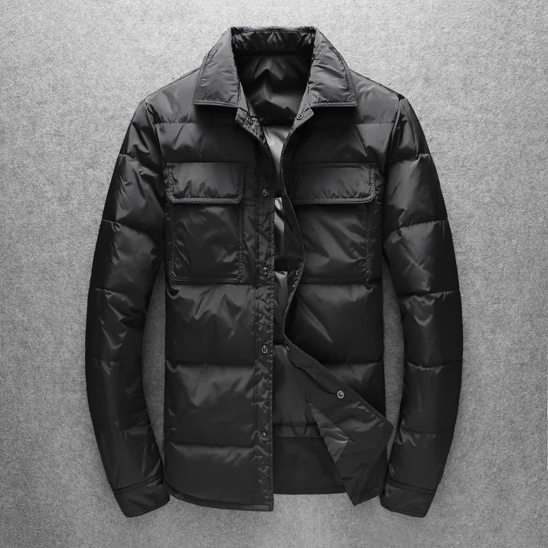 

Мужская зимняя короткая пуховая куртка с воротником-стойкой, повседневная, деловая, теплая, модная, брендовая, верхняя одежда Duling, городской стиль