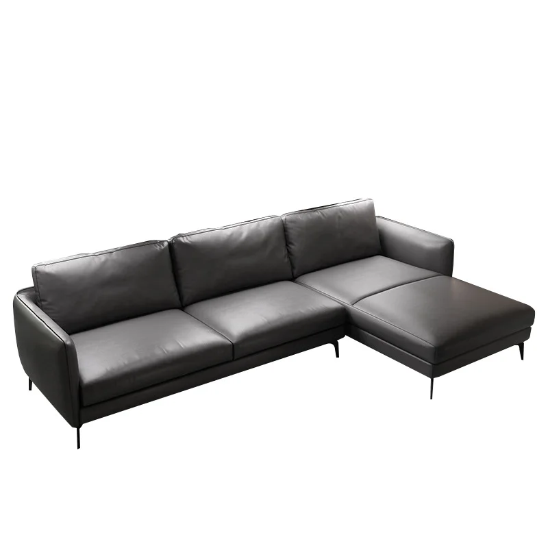 

Italian minimalist sofa first layer cowhide modern minimalist leather sofa