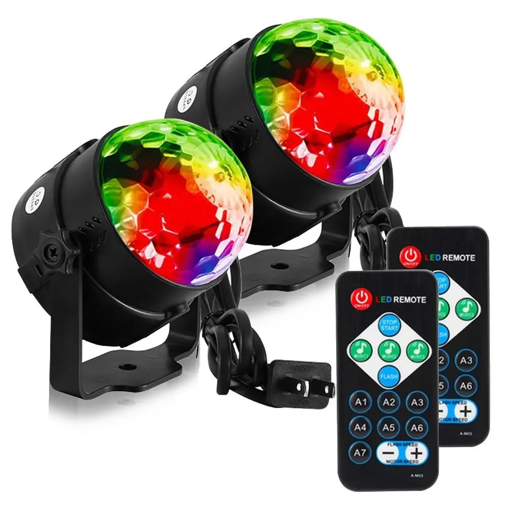 Led mini remote control colorful rotating crystal magic ball colorful rotating ball dj light strobe stage atmosphere light