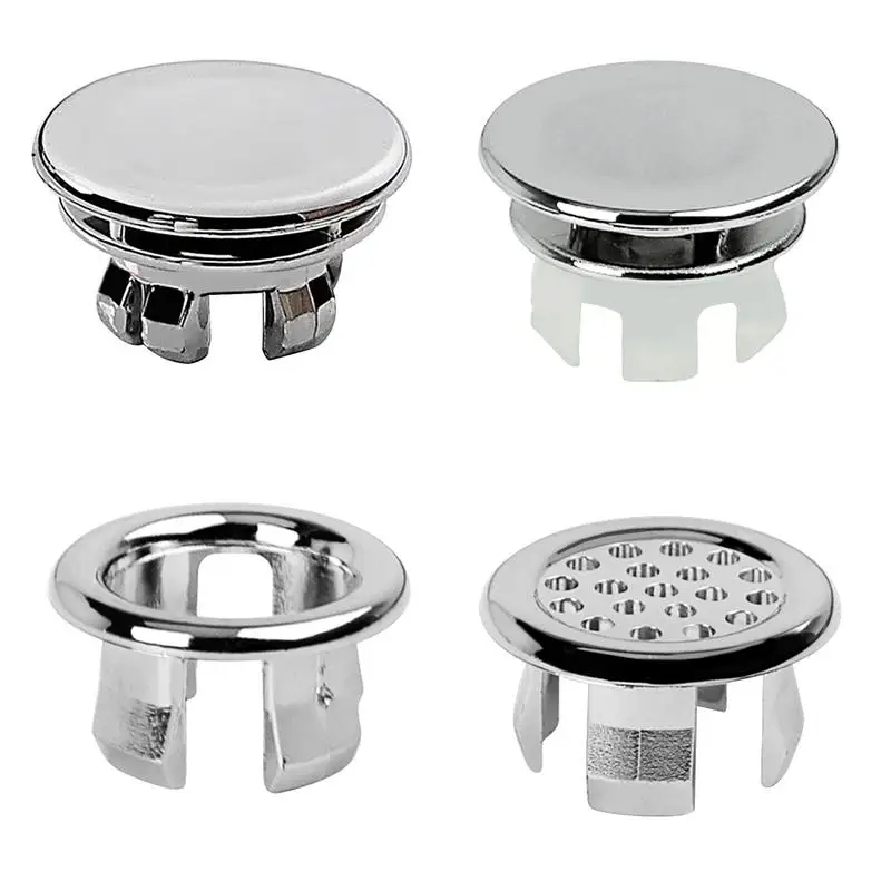 

Plastic Bathroom Kitchen Basin Sink Overflow Cover Ring Insert Replacement Chrome Hole Round Drain Cap Basin Accessories