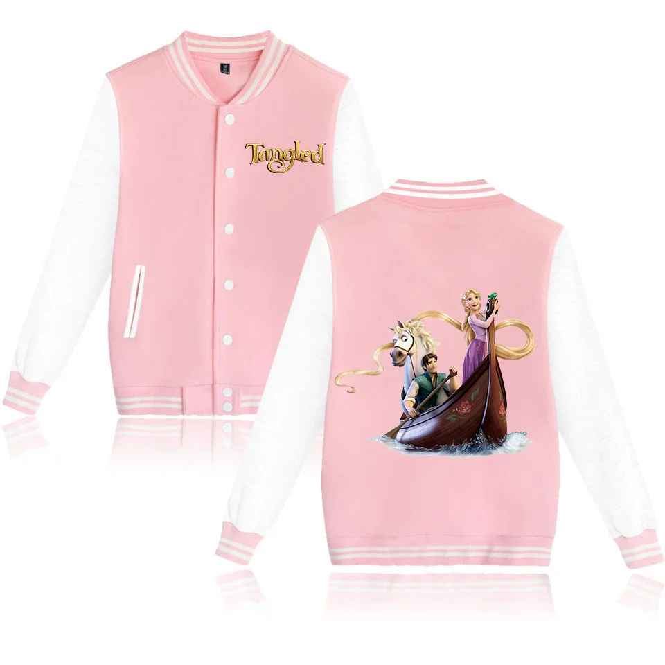 

Tangled Rapunzel Princess Baseball Jacket Women Hip Hop Harajuku Jackets Streetwear Kids Girls Loose College Coats