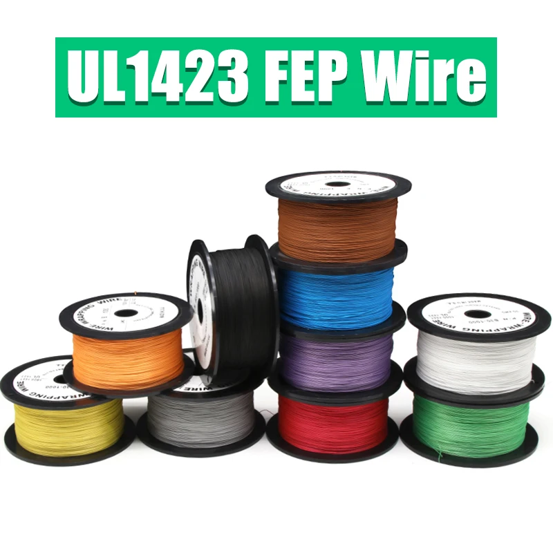 5/10/20/50/100m UL1423 PTFE Wire Silver Plated Single Core Cable (No Scroll) PVDF Insulation Micro Copper Wires Electronic Cable