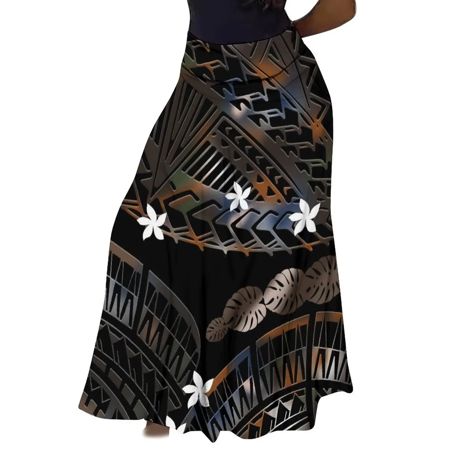 Samoa Ai Club Women'S Dress Polynesian Print Pacific Island Print High Waisted Design Temperament Maxi Dress 2024