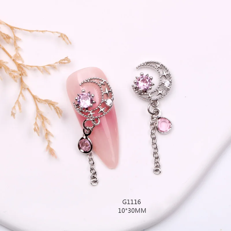 Tszs ศิลปะหมุดตอกหมุดรูปดาวพระจันทร์3ชิ้น/ล็อตรูปลอกทางจิตหลายแบบทำมือเคล็ดลับการทำเล็บมือ3D ตกแต่งเล็บเล็บที่สมบูรณ์แบบ