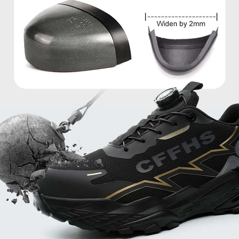 

Industrial Work Boots Steel Toe Safety Shoes Men Puncture-Proof Sneakers Construction Footwear Waterproof Anti-Slip Work Shoes
