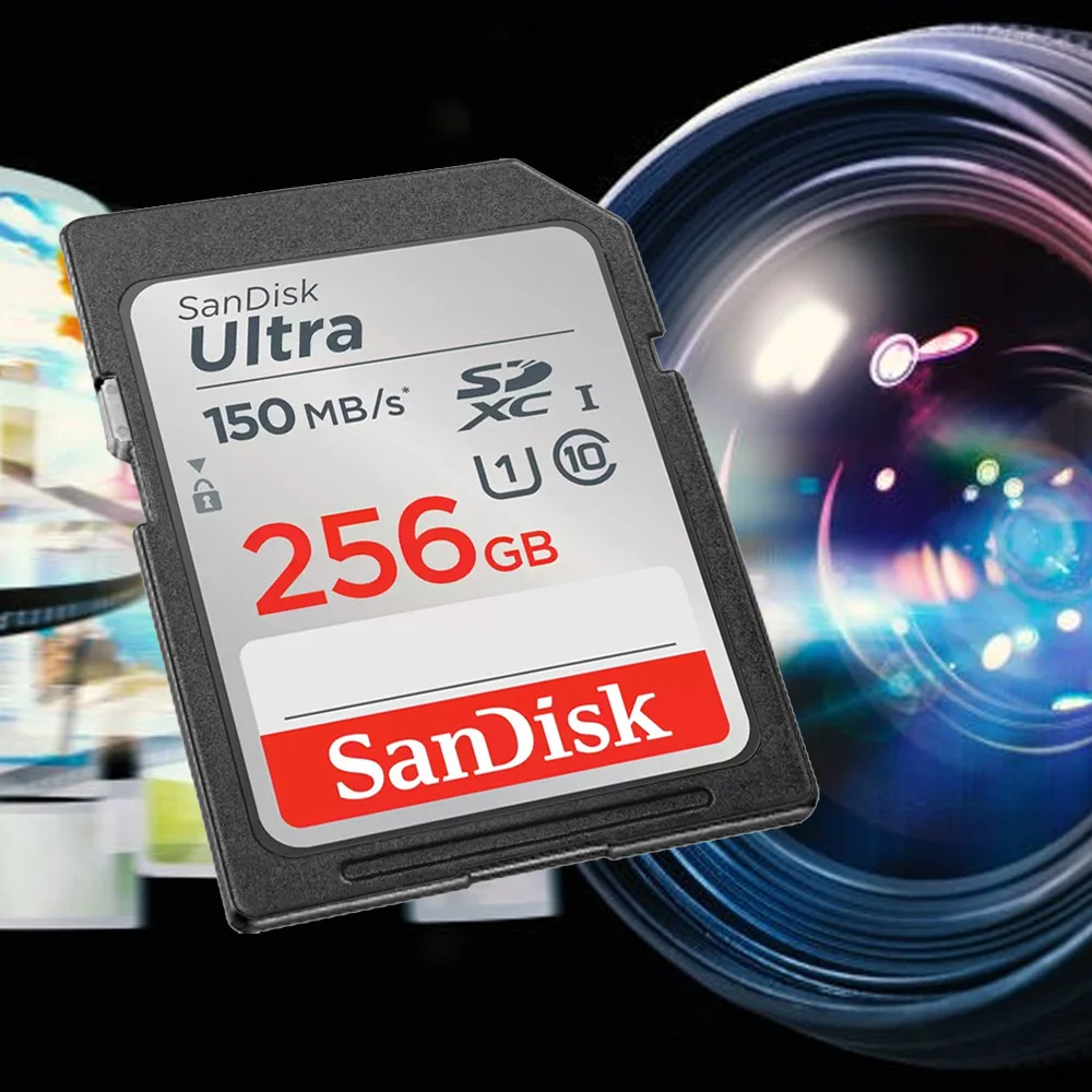 SanDisk بطاقة SD للكاميرا 100M-200M/s 256GB 128GB 64GB SDXC 32GB SDHC بطاقة الذاكرة U3 U1 4K بطاقة فلاش C10 لبطاقة فلاش الكاميرا