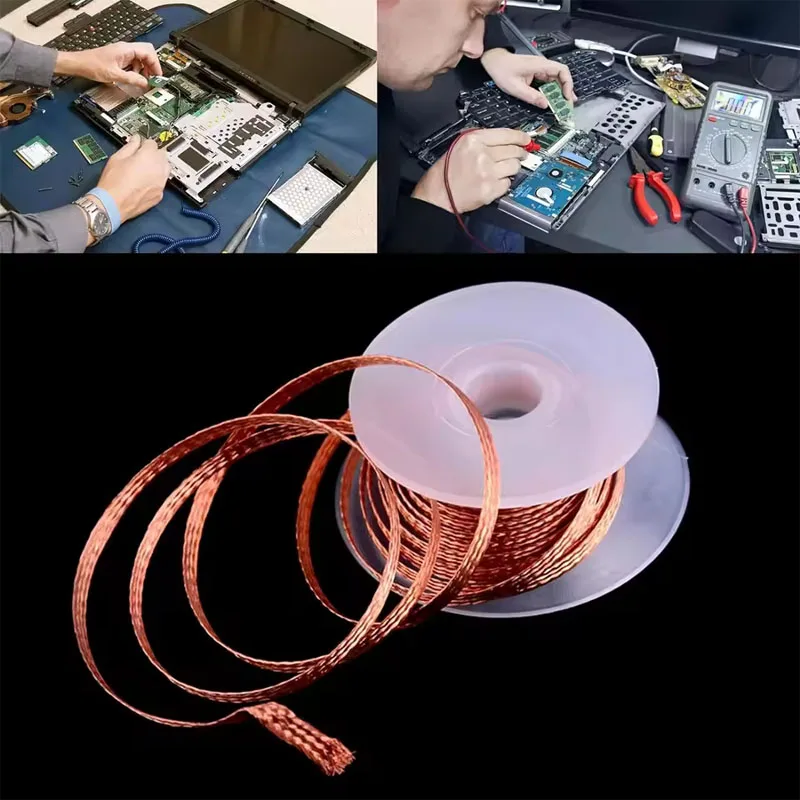 Desoldering Braid Welding Solder Remover Wick Wire Lead Cord Flux Repair