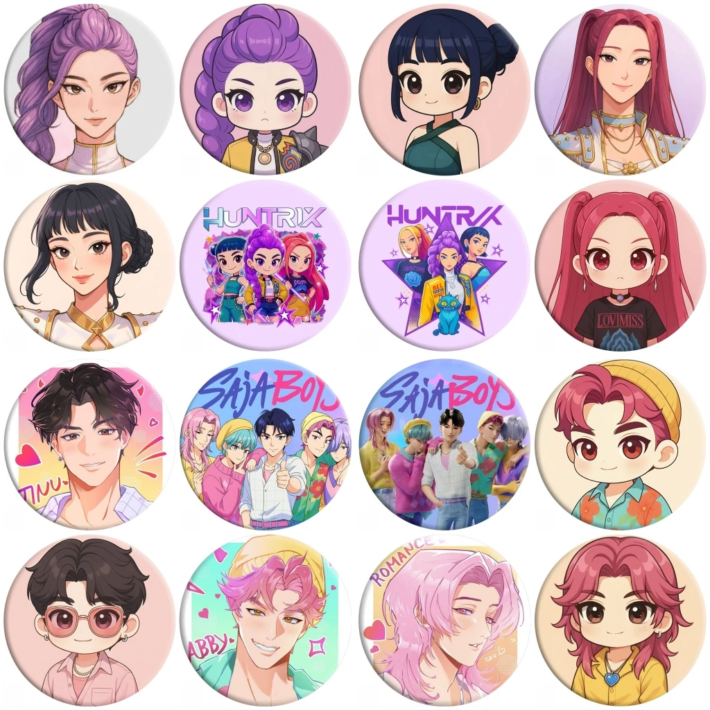 58 مللي متر أنيمي K-Pop KPop شيطان الصيادين SaJaboy تأثيري زي شارة دبوس SPTE صفيح بروش ﻿   الدعامة جيلف