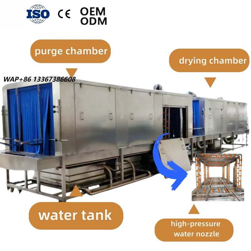 High Efficiency Automatic Commercial Basket Washing Machine Crate Pallet Tray Washer