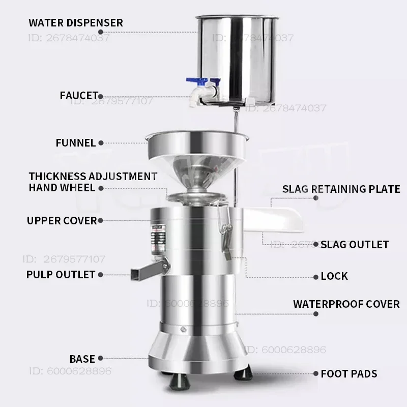 Commercial Soymilk Machine Breakfast Shop Slurry Separation Refiner Tofu Machine Fully Automatic Household Small Rice Milk