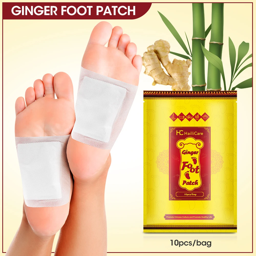 Natural Herbal Ginger Foot Patch Detox Foot Stickers 10/20/30Pcs Weight Loss Relieve Stress Relaxation Deep Cleansing Help Sleep