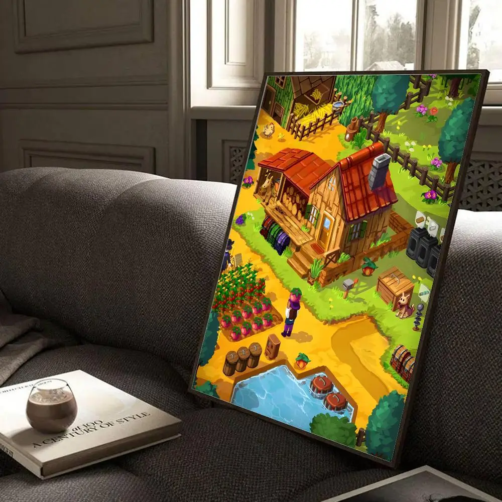 Anime S-Stardew valley Charming Nostalgic Poster Modern Home Living Bedroom Bar Hallway Waterproof Wall Art Aesthetic Decor