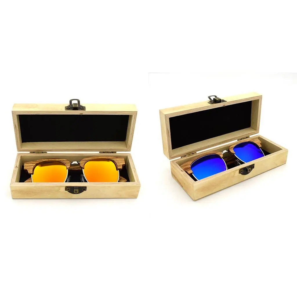 Handmade Glasses Box Holder Bamboo Wooden Sunglasses Eyewear Protective Case, 16.5 x 6.9 x 4.6 cm