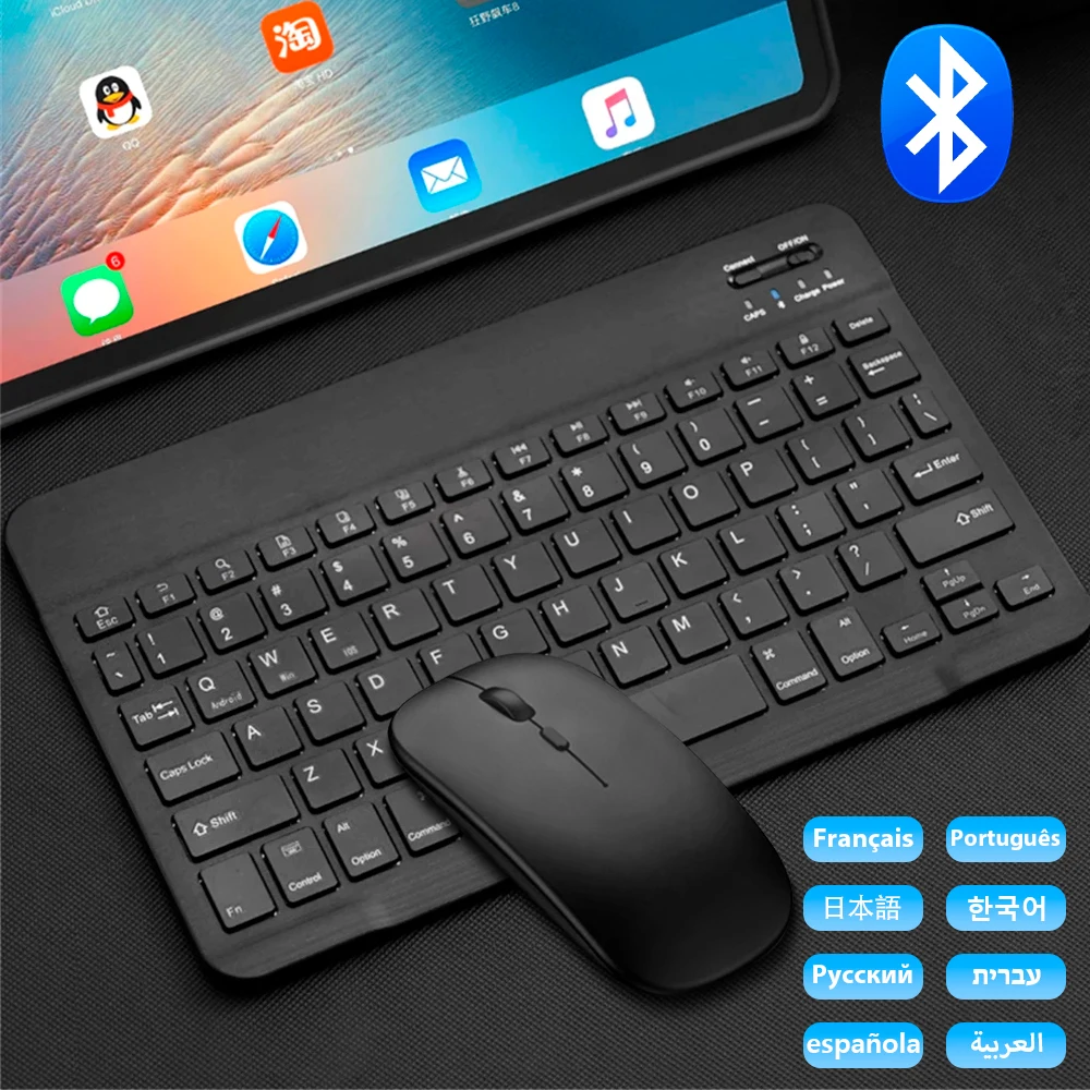 Bluetooth Wireless Keyboard Compatible All Bluetooth Devices Multilingual Bluetooth Keyboard And Mouse Ipad Keyboard Accessory