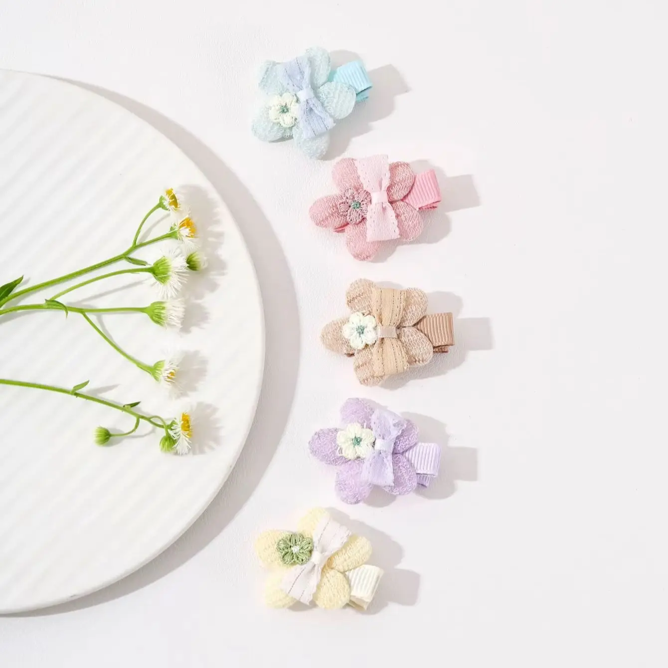 

5Pcs/Set Fresh Flower Hair Clips Hairpins for Kids Handmade Baby Girls Princess Hairgripes Headdress Hair Accessories for Girls