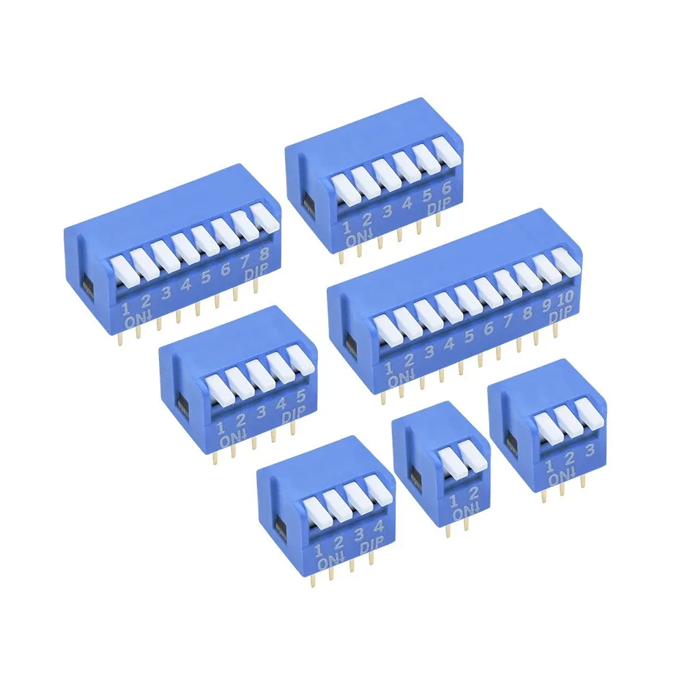 Slide Type Switch Module 1 2 3 4 5 6 8 10Pin 2.54mm Position Way DIP Pitch Toggle Switch Blue Snap Switch Dial